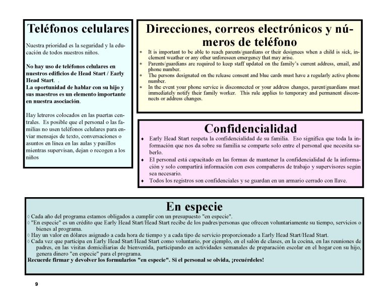 FINAL SPANISH Parent Handbook & Calendar PY2025-2026_Page_09